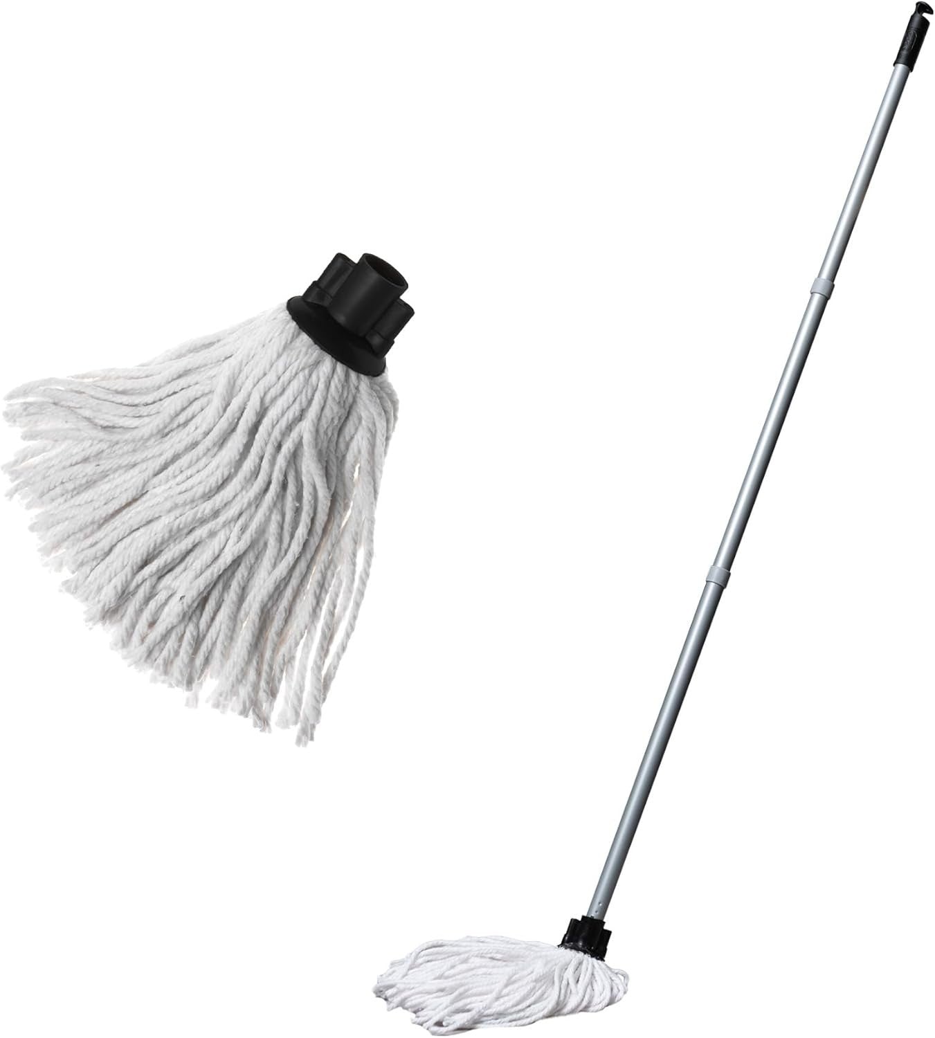 Addis Cotton Mop Made Recycled Cotton 3 Piece Handle Extra Replacement Head New