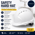 White Safety Hard Hat Vented Protective Safety Helmet Ratchet Adjustable New