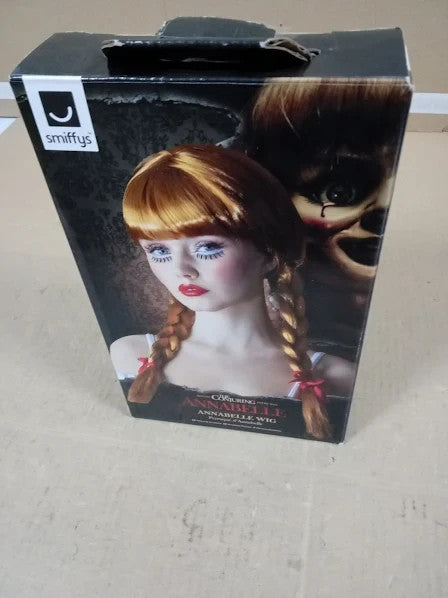 Smiffys Annabelle Long Plaited Auburn Wig Ribbons Adult Officially License New