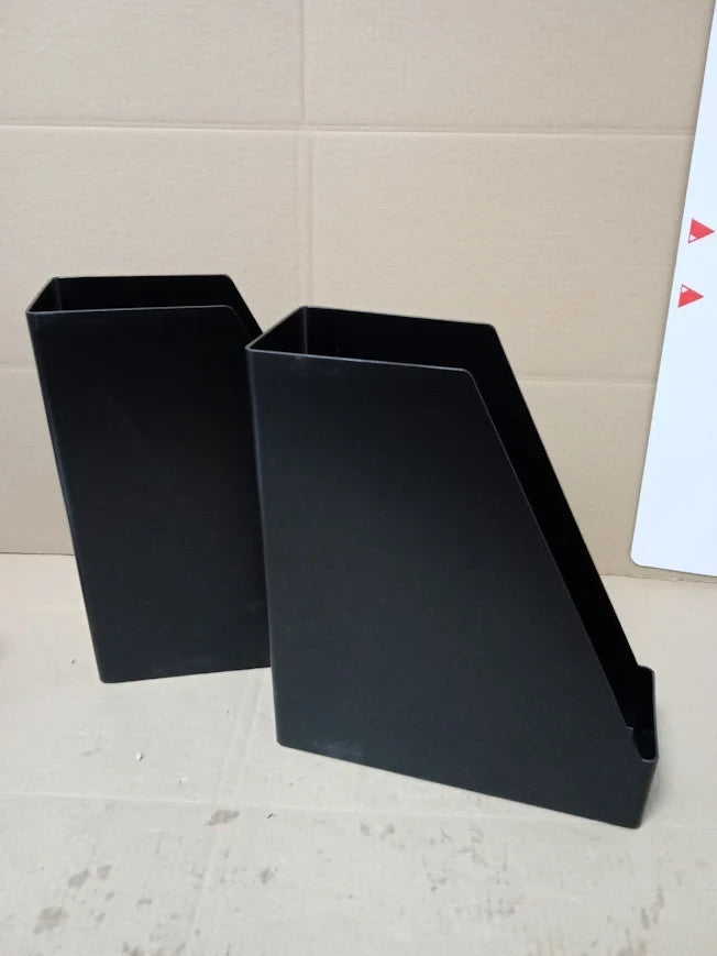 Amazon Basics Plastic Organizer Magazine Rack Black Plastic 2 Pack