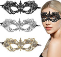 3pcs Masquerade Masks Lace Prom Mask Carnival Venetian Venetian Half Face New