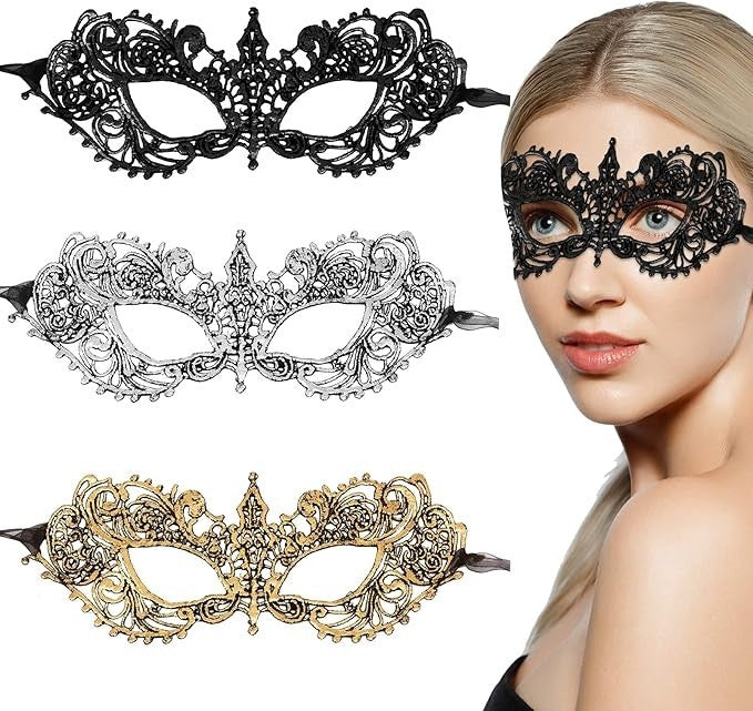 3pcs Masquerade Masks Lace Prom Mask Carnival Venetian Venetian Half Face New