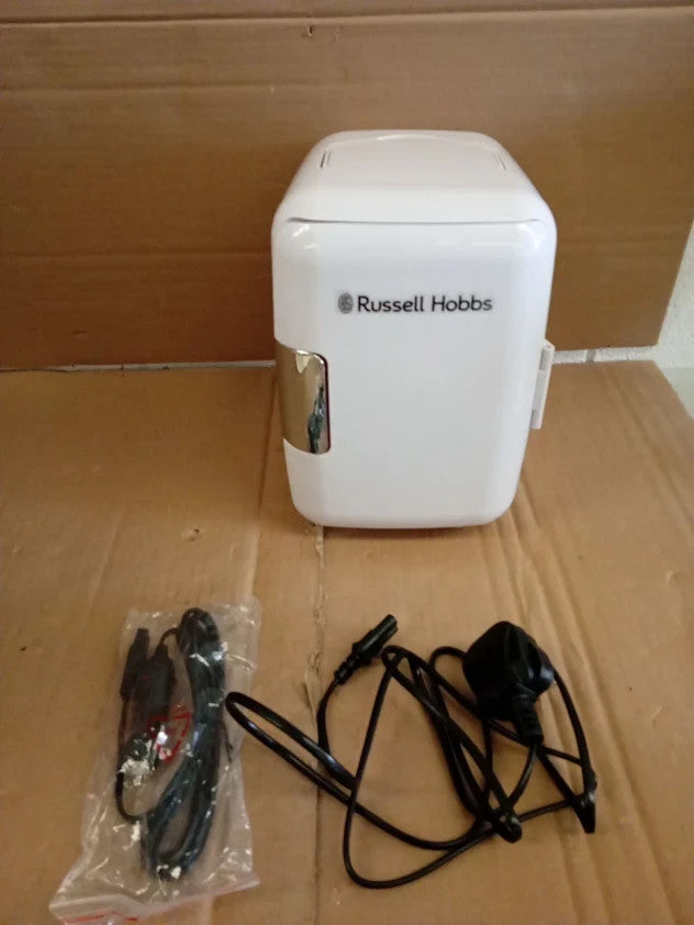 Russell Hobbs RH4CLR1001 4L 6 Can Portable Mini Cooler Warmer For Drinks White