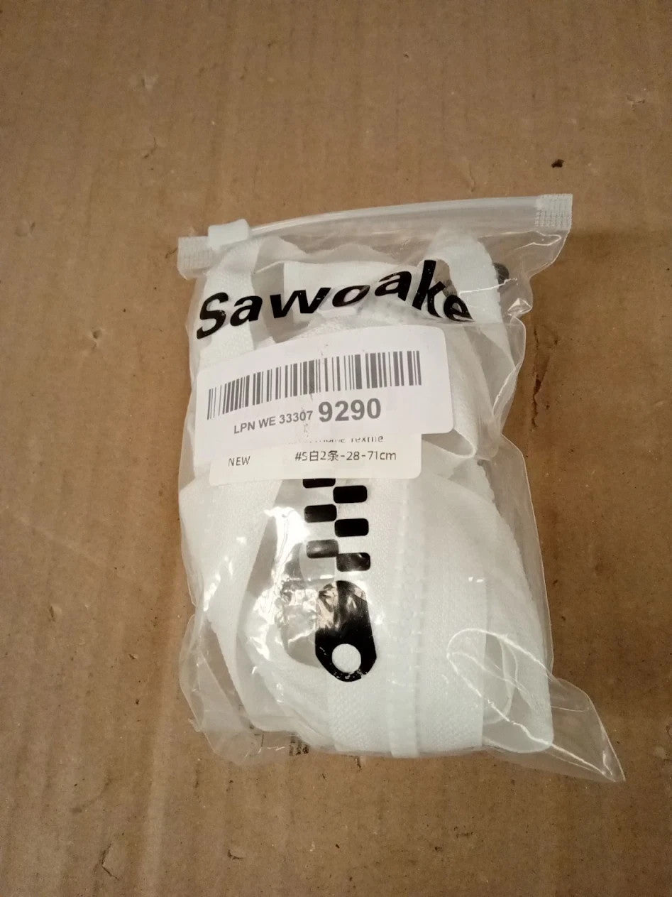 Sawoake 2 Pieces #5 28 Inch Separating Jacket Zippers for Sewing Coats White New