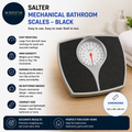 Salter Mechanical Bathroom Scales Black Easy Read Dial 5.5x30x30cm