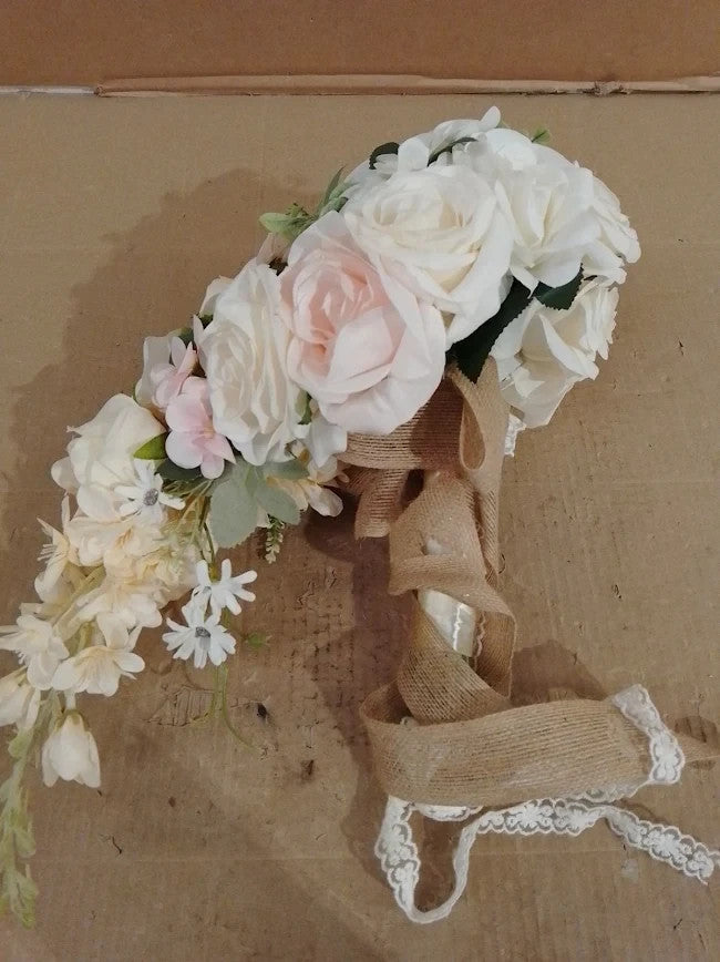 Ivayne Rose Wedding Bouquets Bride Cascading Bridal Ceremony Anniversary