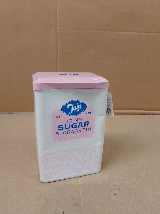 Tala Originals Metal Pink Cream Nostalgic Design Storage Tin Holds Full Bag