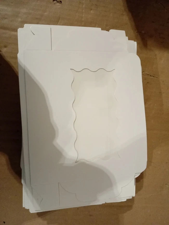 XMSHYODSM Brownie Box 60pc Cookie Boxes 18x11x4cm White Bakery Pastry