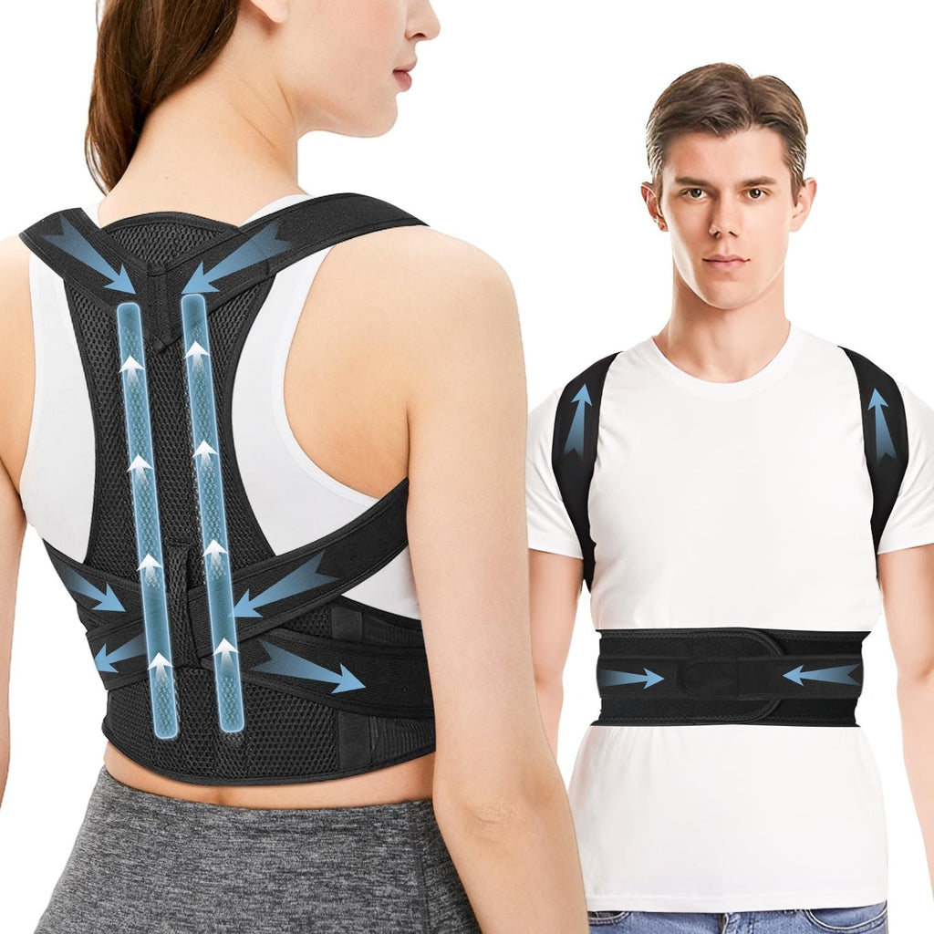 UIOF Posture Corrector Breathable Back Support Belt Neck Shoulder Large New