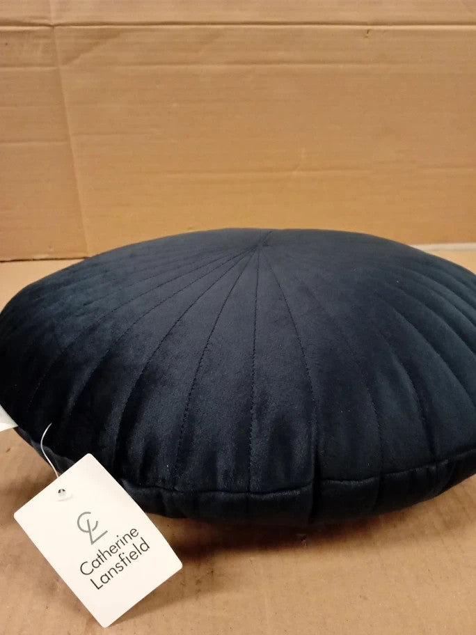 Catherine Lansfield Round Cushion Soft Touch 40x40cm Cushion Navy Blue New