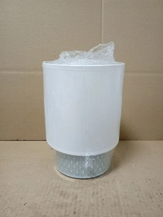 Eglo Bellariva Table Bedside Lamp Ceramic Grey Textile White Fabric Shade