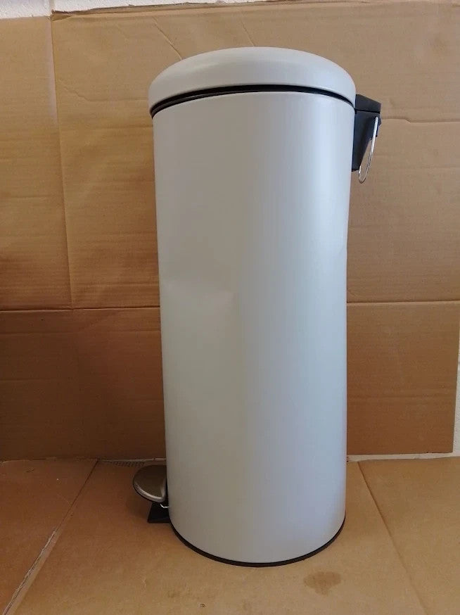 Habitat 30 Litre Round Kitchen Pedal Bin Matt Grey Waste Bin Quality Design