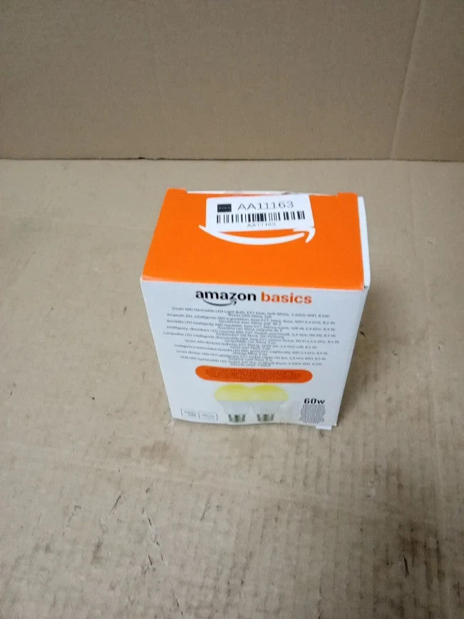 Amazon Basics Smart Dimmable LED Light Bulb E27 Base Soft White 8W 2pc New