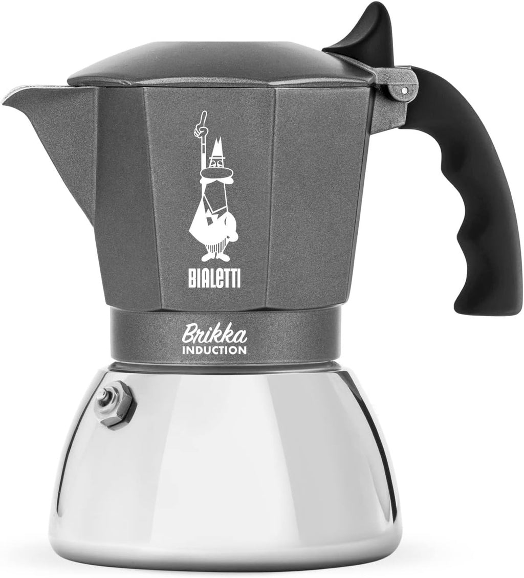 Bialetti Brikka Induction Coffee Maker 4 Cup 170ml Espresso Bar Style Silver New