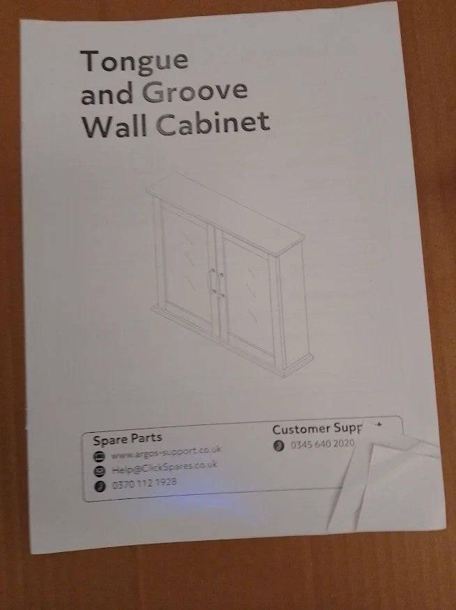 Argos Home Tongue Groove Wall Cabinet Grey Bathroom Storage Quality Design New