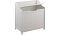 Home 60L Monks Bench Style Laundry Box White 58x55x35cm Self Assembly