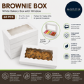 XMSHYODSM Brownie Box 60pc Cookie Boxes 18x11x4cm White Bakery Pastry