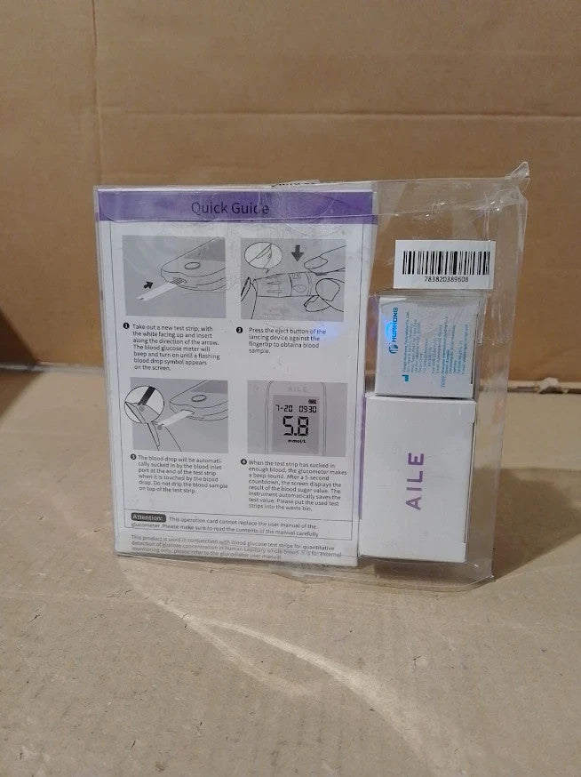 AILE Blood Glucose Test Kit Diabetes Blood Sugar Monitor Meter Strip Lancets New