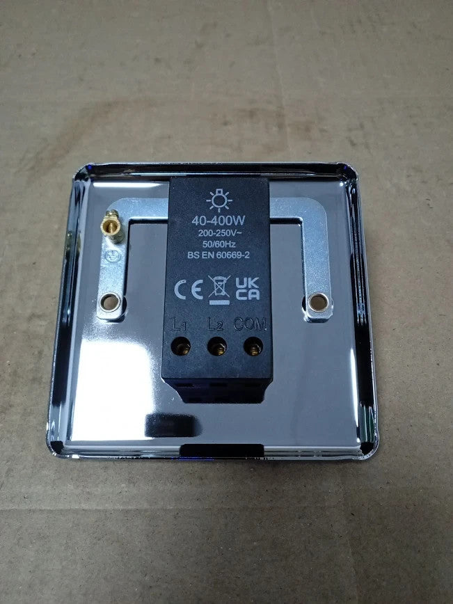 Aet CPC1GDIM4 Polished Chrome 400W 10 Amp Single 1 Gang Light Dimmer Switch
