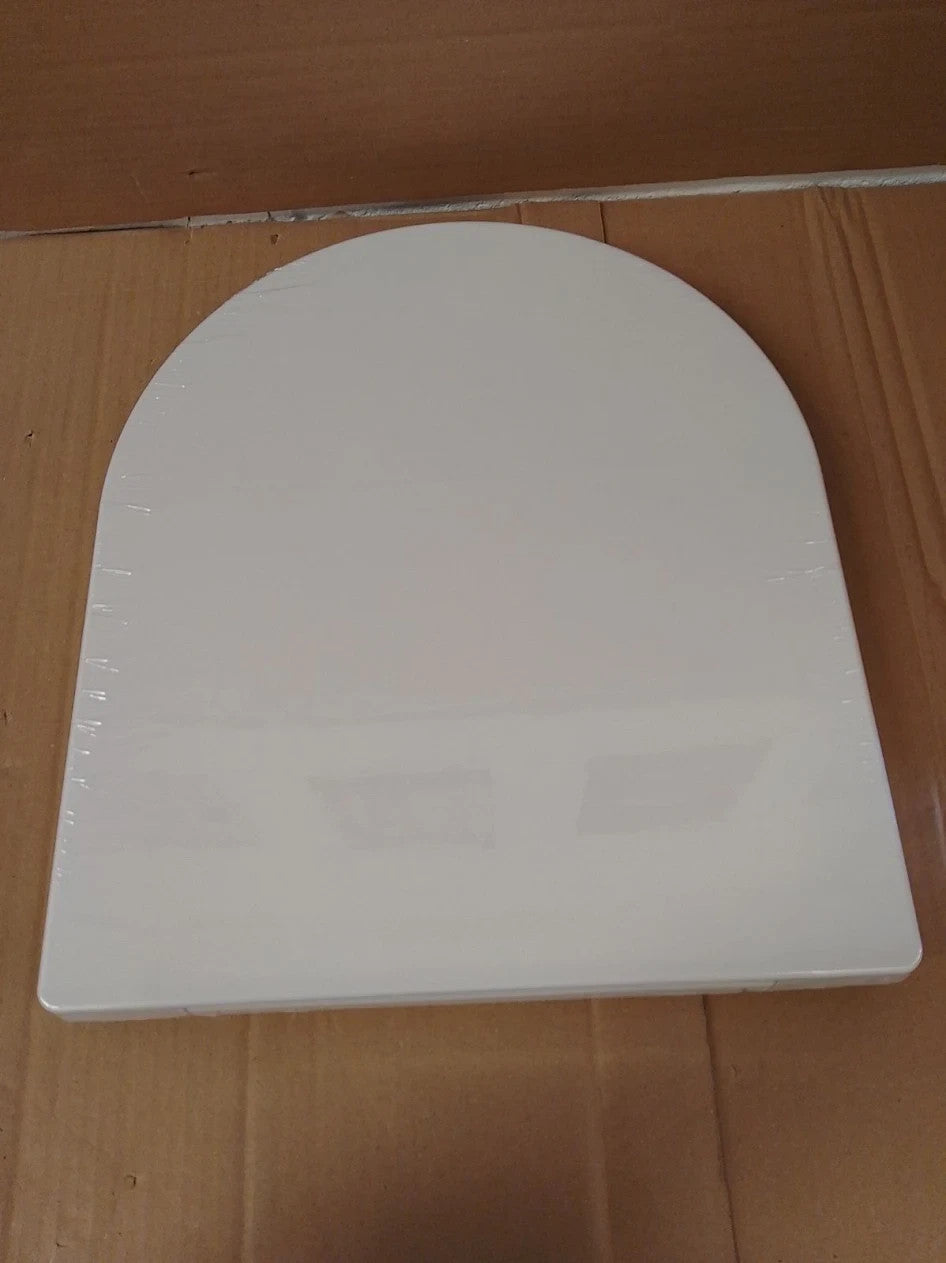 Home Soft Close D Shaped Toilet Seat White 41.5x36.1x5.1cm Adjustable Fit