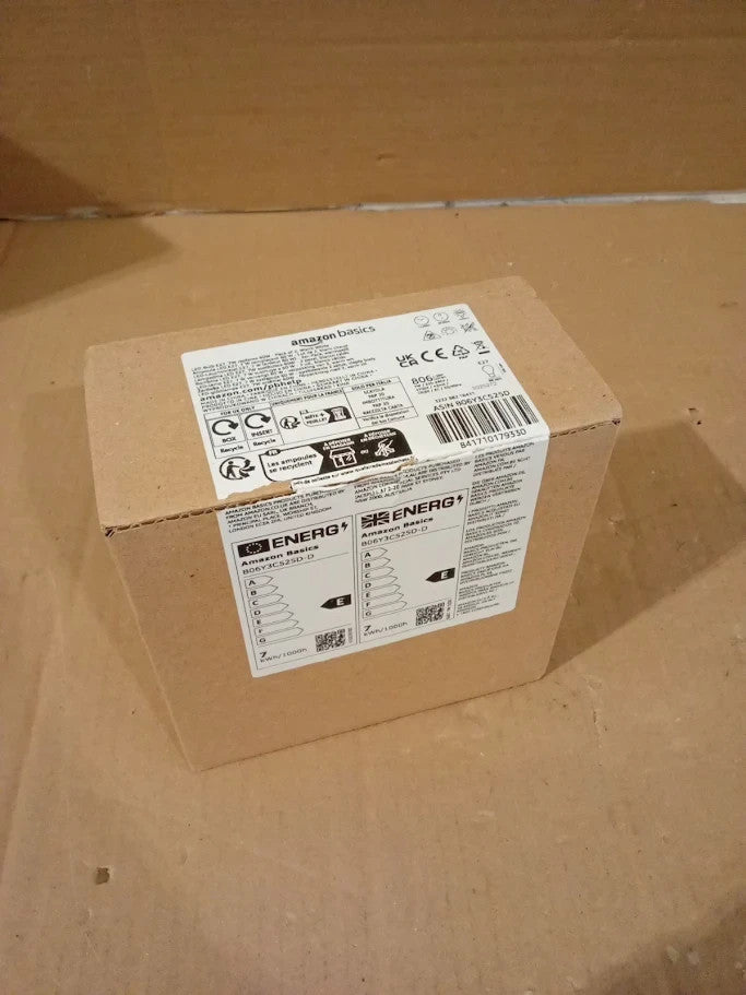 Amazon Basics LED E27 Edison Screw Bulb 7W Clear Filament Warm White 2pc New