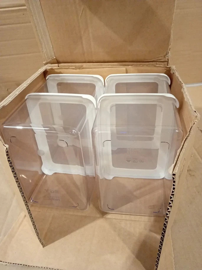 SmartStore Clear Airtight Dry Food Containers With Lids 1.65L Set 4 Plastic New