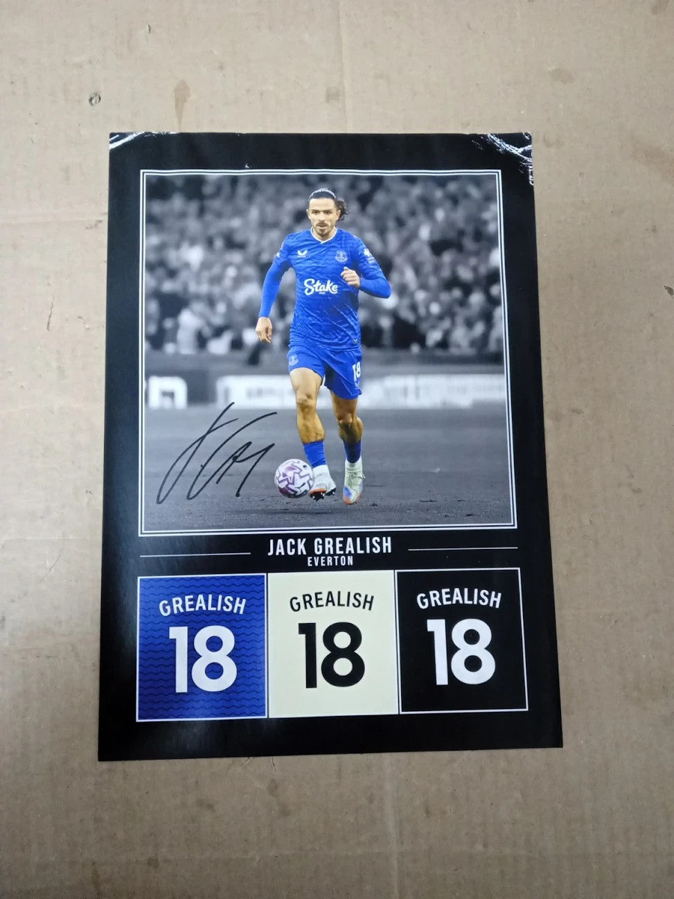 Jack Grealish Everton Signed Photo Poster Print Picture Display Framed Autograph