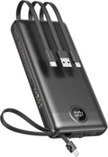 Vekktomx Power Bank Built In Cables 20000mAh USB C Portable Charger New