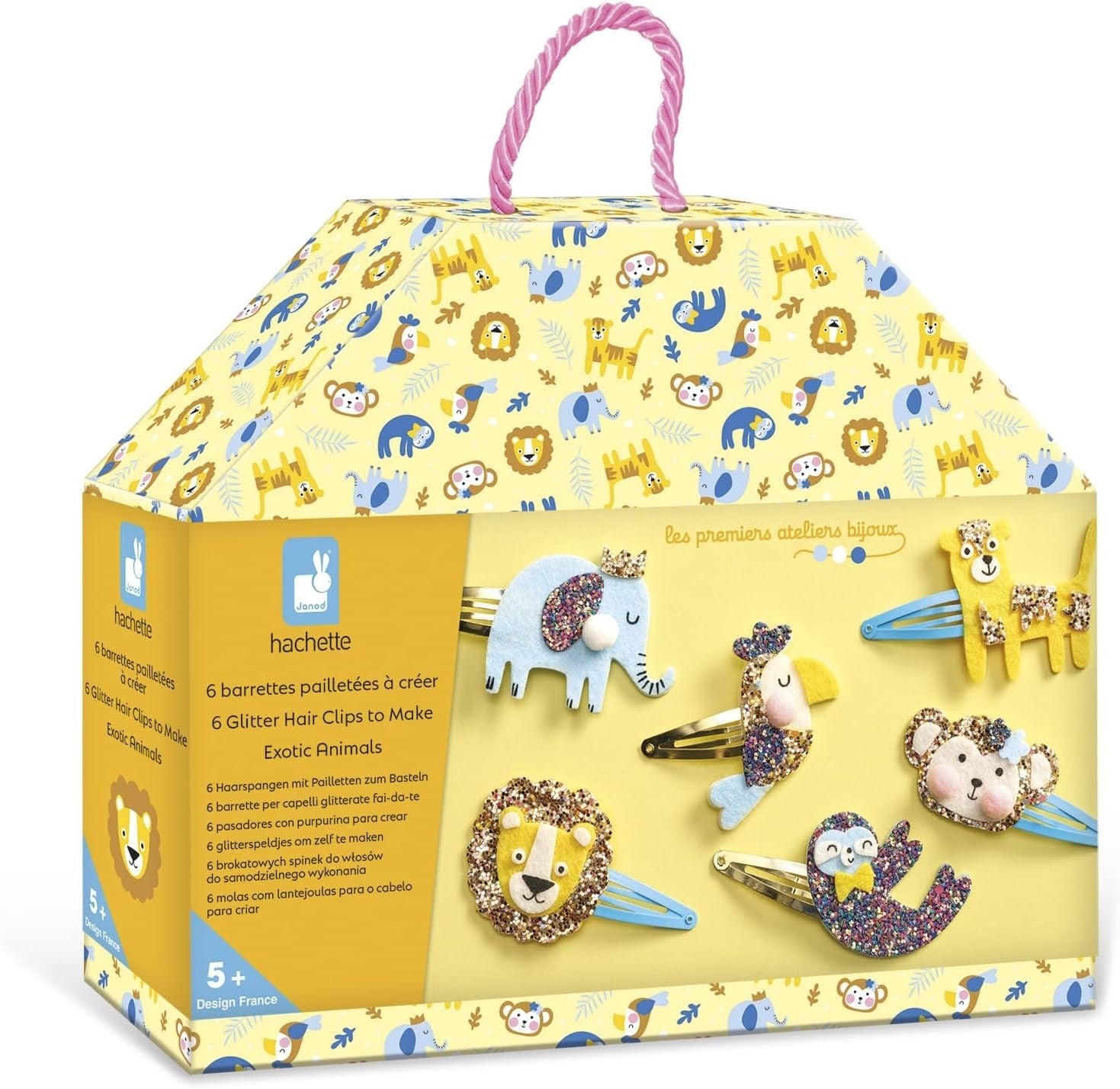 Janod Hair Clip To Create Exotic Animals Children Creative Kit J09178 New