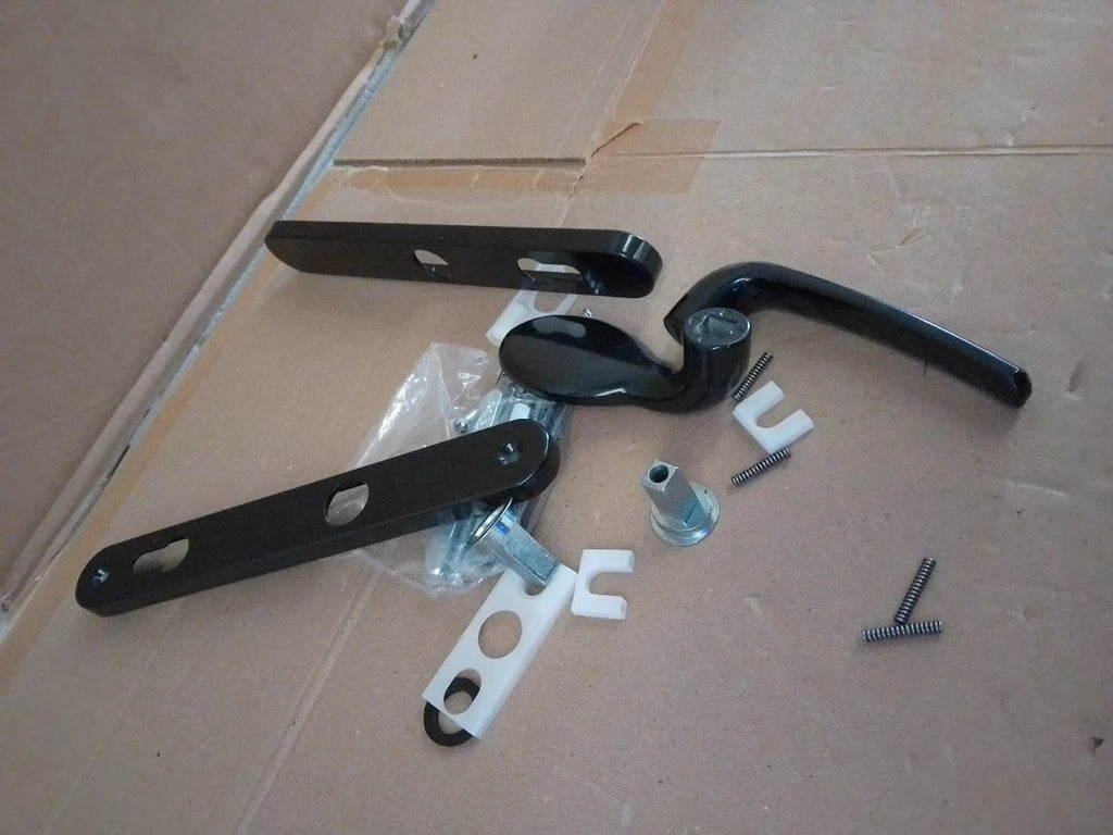 Xfort Uros Matt Black Door Handle Aluminium Offset Lever Pad UPVC New