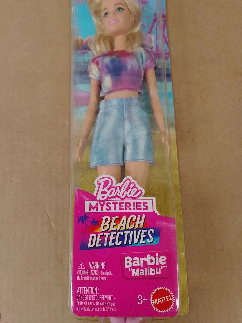 Barbie Mysteries Beach Detectives Malibu Fashion Doll Wearing Removable JFV63