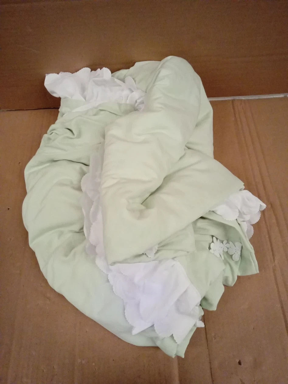 Ruffle King Size Duvet Cover Green Ruffle Flower Design 220x230cm Bedding