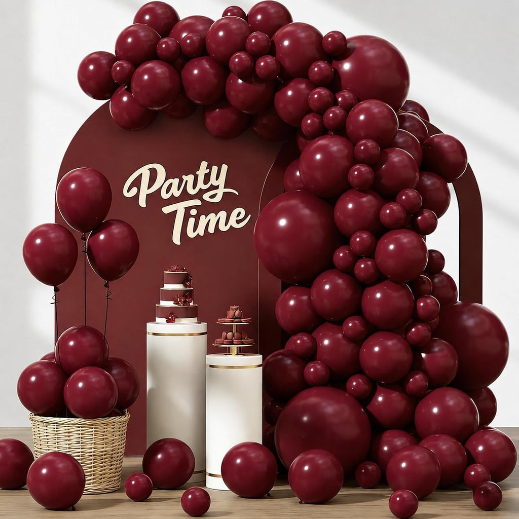 Burgundy Balloons 102 Pieces Wine Red Balloon Arch Latex Garland Party Decor New