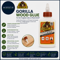 Gorilla Glue Wood Glue Dries Natural Color Indoor Outdoor Water Resistance 118ml
