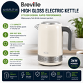 Breville High Gloss Electric Kettle 1.7l 3kw Fast Boil  Cream Stainless Steel