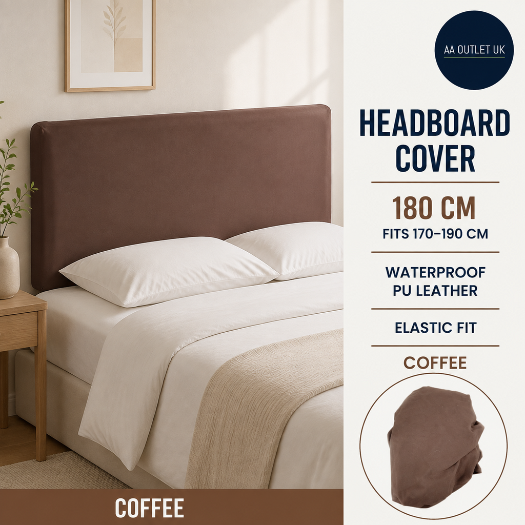 Bestenrose Bed Headboard Cover Pu leather Elastic 180cm For King Double