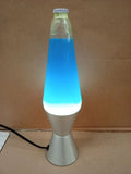 Lava Lamp 2103 White Wax Blue Liquid Silver Base Cap Original 14.5in Motion Lamp