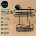 Argos Home Black Wire 2 Tier Shower Caddy Suction Cup Bathroom Organiser Design
