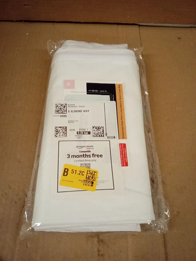 Wedcova Dress Bag Hanging Garment Full Length Travel Covers 72inc White New