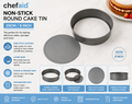 Chef Aid Non Stick Cake Tin Round Sandwich 20cm Pan Loose Base Easy Release Grey