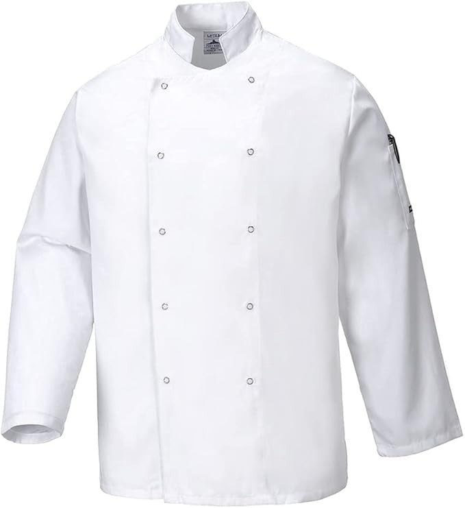 Portwest Suffolk Chefs Jacket Small White C833WHRS