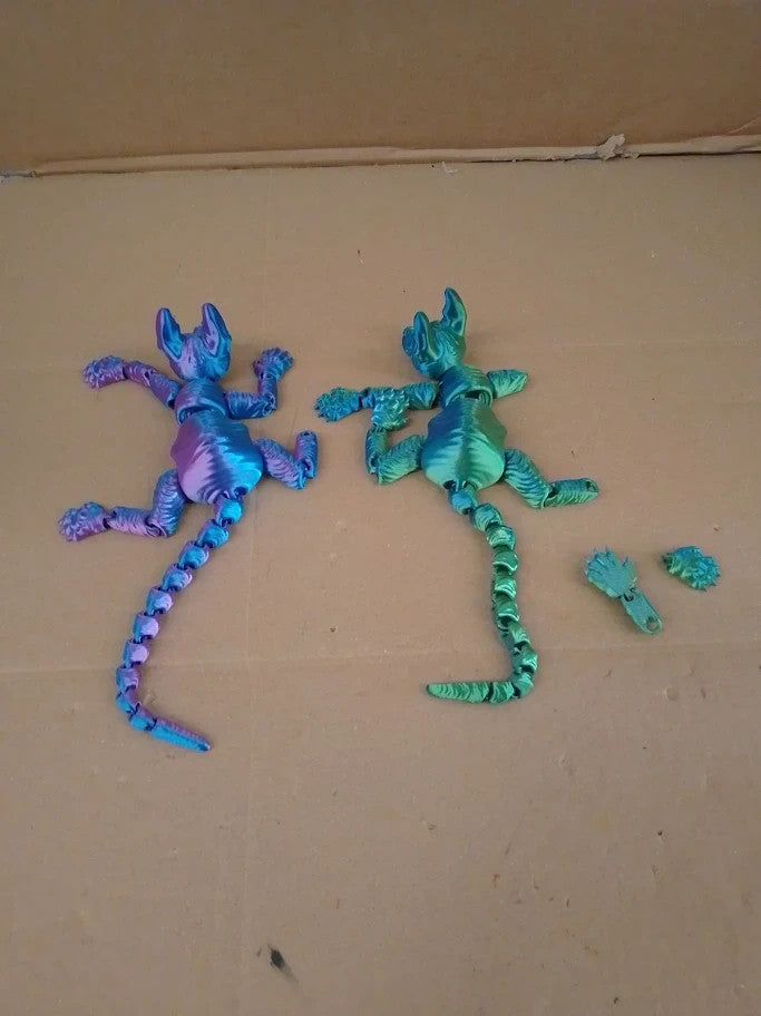 Zhongko 2pcs 3D Printed Cat Figurines Articulated Desk Movable Joints