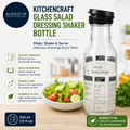 KitchenCraft Essential Glass Salad Dressing Shaker Bottle Recipes 355ml