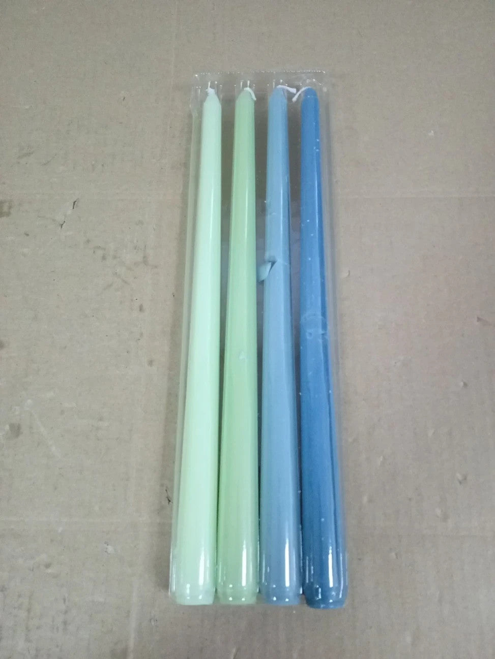 4 Pack Green Taper Candles 12" Longer Sticks Smokeles Dripless Unscented 9 hours