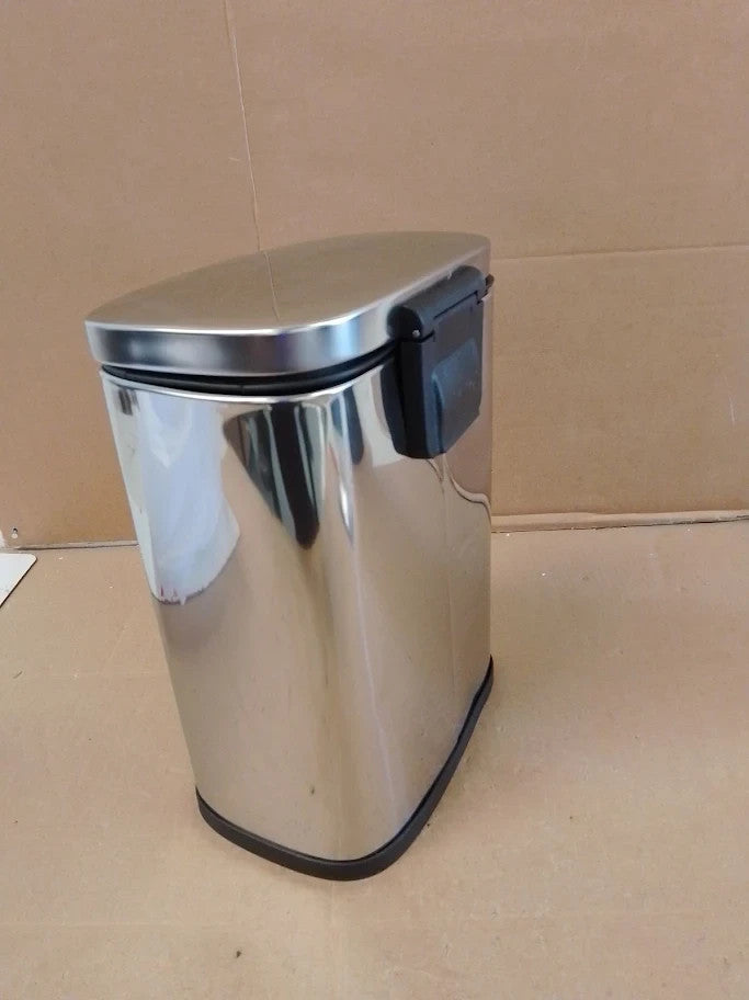 Home 5L Rectangular Bathroom Pedal Bin Stainless steel 30x21.5x18.5cm Chrome