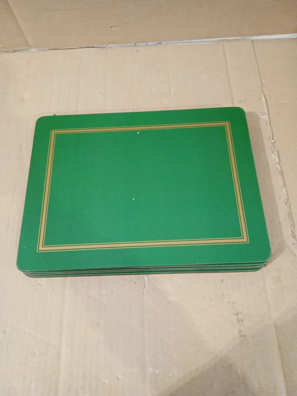 Pimpernel 6 Pieces Classic Emerald Placemats Cork Backed Table Mats 30.5x23cm