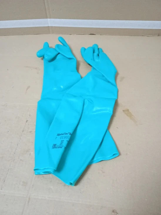 Ansell Alphatec 37 185 Chemical Resistant Nitrile Gloves Liquid Splash Small New