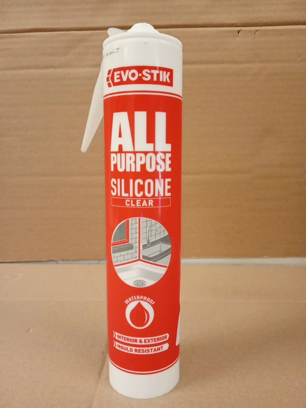 EVO STIK All Purpose Clear Silicone Sealant 280ml Shower Bathroom Anti Mould