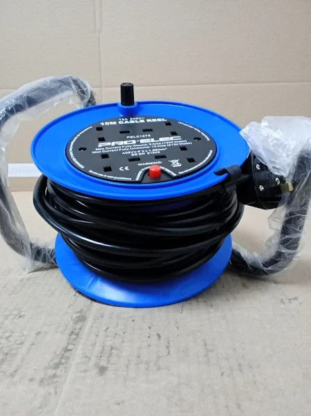 Pro ELec PEL01273 4 Gang Mini Cable Reel Mains Extension 10m New