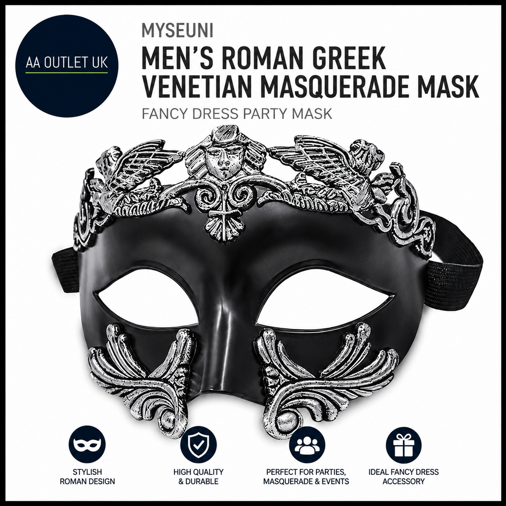 MYSEUNI Men's Roman Greek Venetian Masquerade Mask Fancy Dress Party Design New